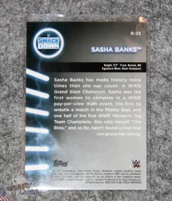Alternative view of 2021 Sasha Banks #R-23 Topps Smack Down Women's Division Roster