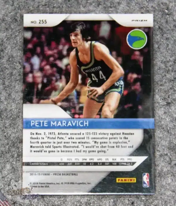 2018-19 Pete Maravich #255 Panini Prizm Red White Blue Prizm-back