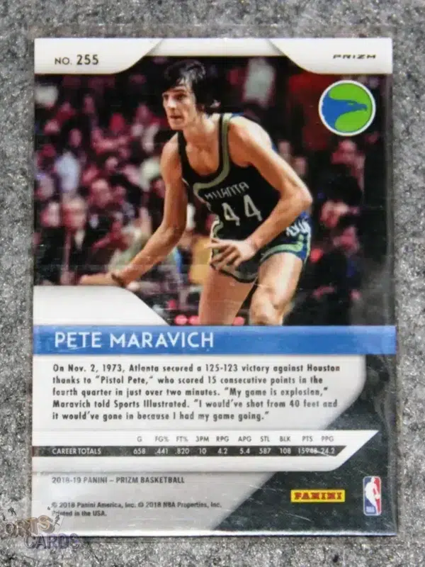 Alternative view of 2018-19 Pete Maravich #255 Panini Prizm Red White Blue Prizm