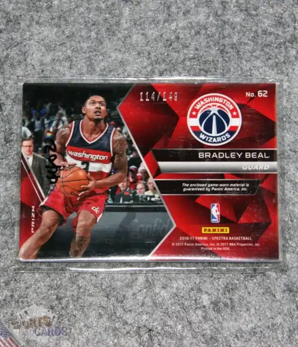 Alternative view of 2016-17 Bradley Beal #62 Panini Spectra Spectacular Swatches /149