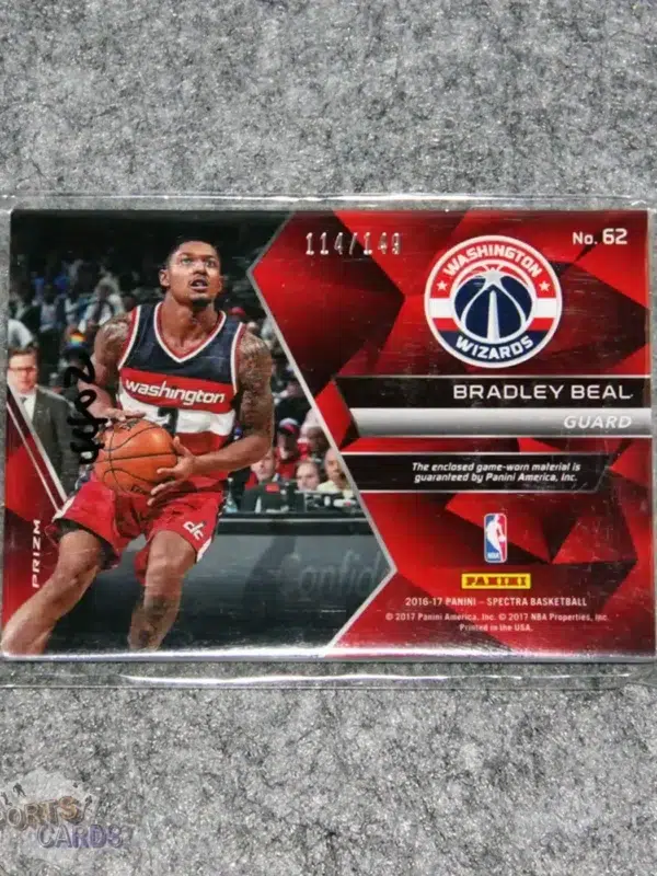 2016-17 Bradley Beal #62 Panini Spectra Spectacular Swatches /149-back