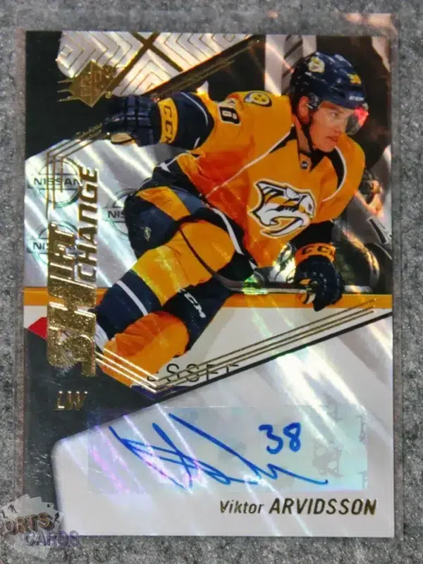 2015-16 Viktor Arvidsson #63 Upper Deck SPx Shift Change RC Auto