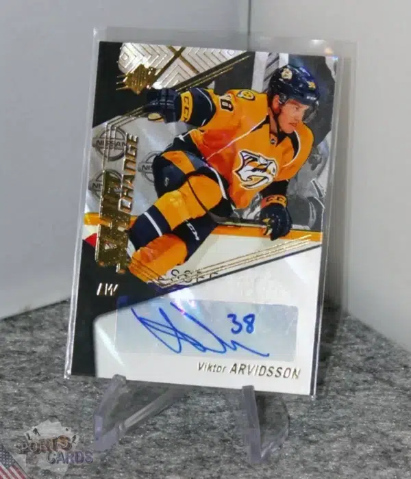 2015-16 Viktor Arvidsson #63 Upper Deck SPx Shift Change RC Auto-stand