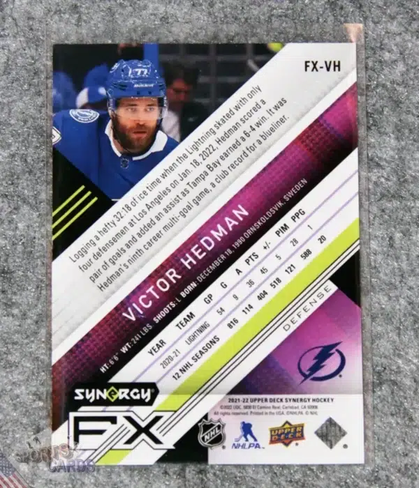 Alternative view of 2021-22 Victor Hedman #FX-VH Upper Deck Synergy FX /749