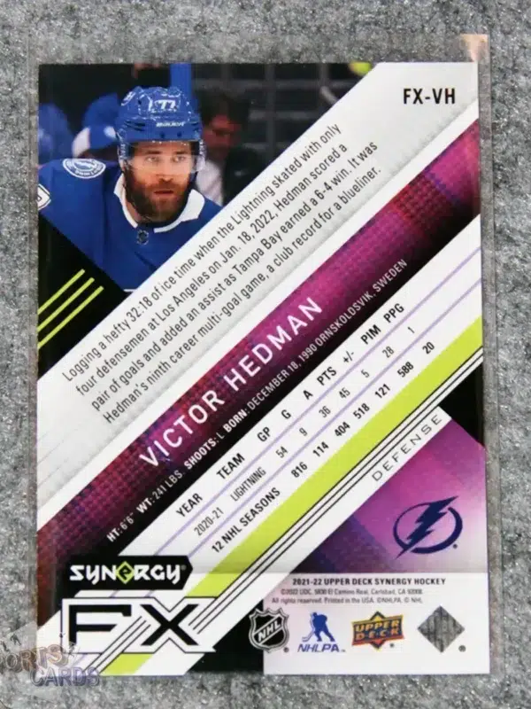 Alternative view of 2021-22 Victor Hedman #FX-VH Upper Deck Synergy FX /749