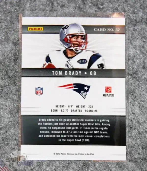 Alternative view of 2012 Tom Brady #57 Panini Donruss Elite