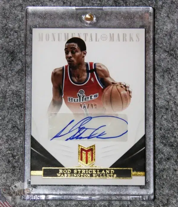2012-13 Rod Strickland #48 Panini Momentum Monumental Marks Auto /99-front