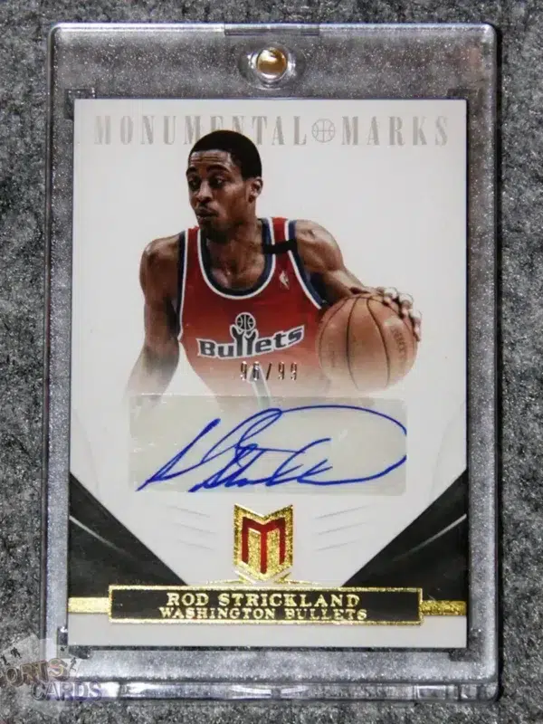 2012-13 Rod Strickland #48 Panini Momentum Monumental Marks Auto /99-front