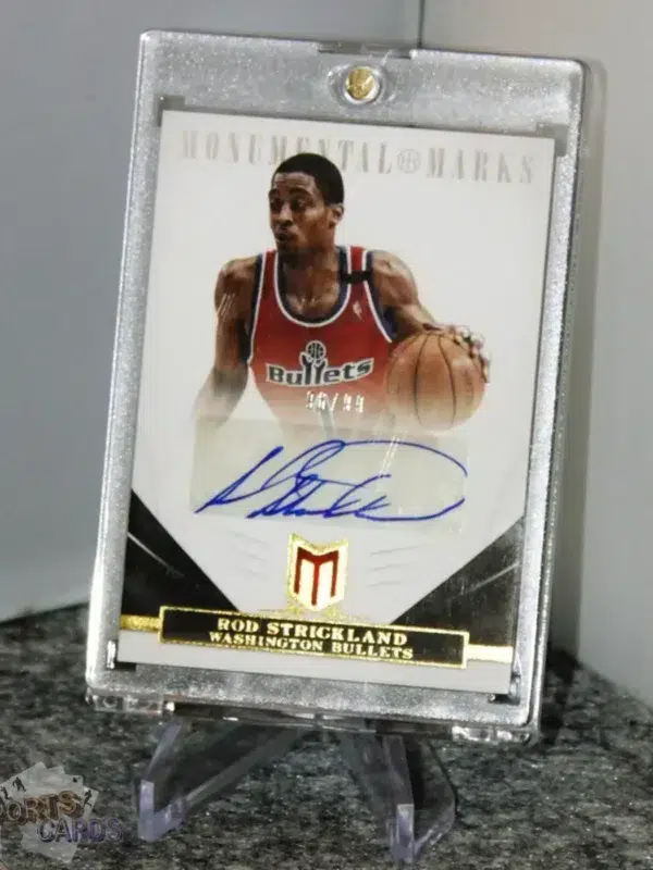 2012-13 Rod Strickland #48 Panini Momentum Monumental Marks Auto /99 - Afbeelding 3