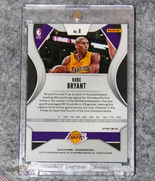 2019-20 Kobe Bryant #8 Panini Prizm Green Prizm-back