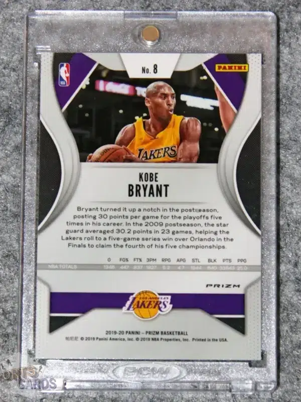 Alternative view of 2019-20 Kobe Bryant #8 Panini Prizm Green Prizm
