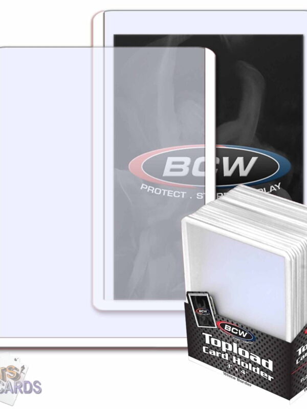 BCW Topload Card Holders 3" x 4" White Border-stand