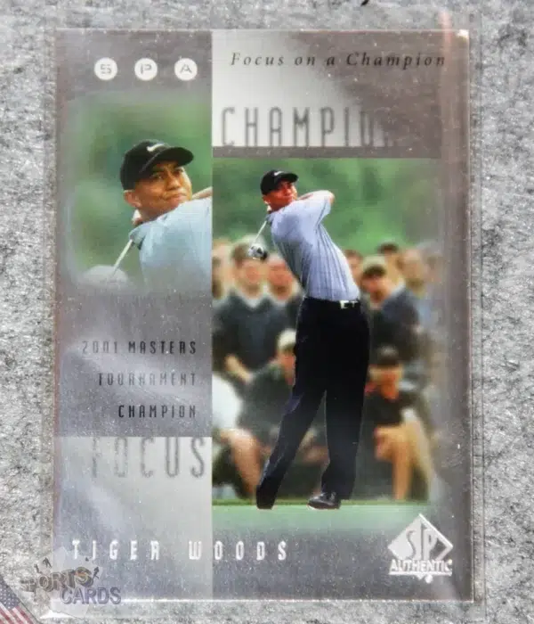2001 Tiger Woods #FC6 Upper Deck SP Authentic Focus on a Champion