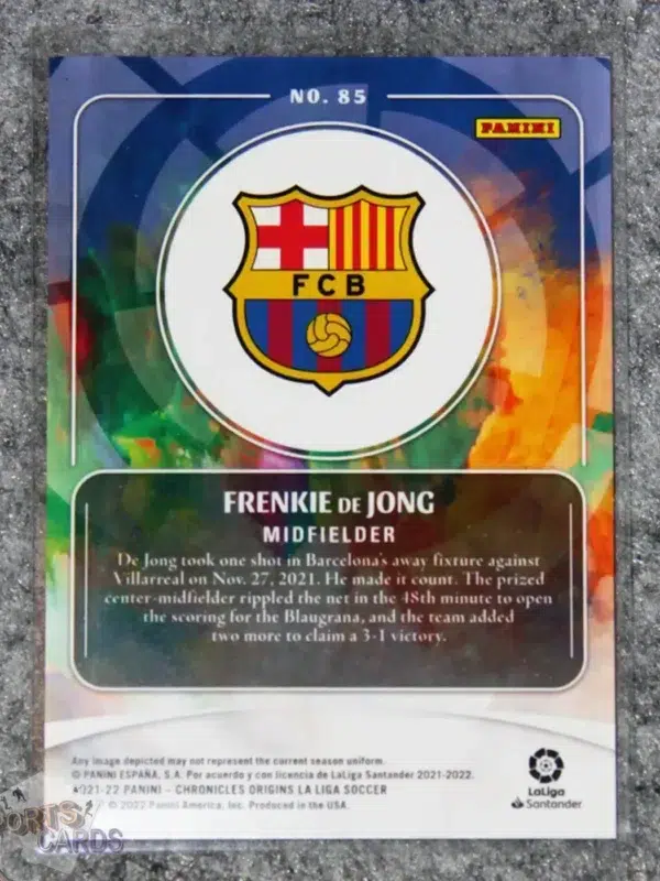2021-22 Frenkie de Jong #85 Panini Chronicles Origins Blue /99-back