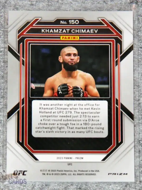 2023 Khamzat Chimaev #150 Panini Silver Hyper Prizm-back