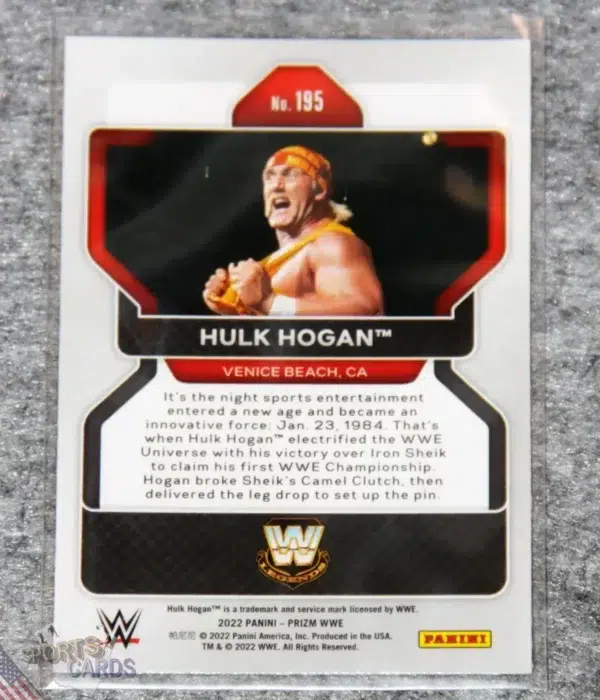 Alternative view of 2022 Hulk Hogan #195 Panini Prizm WWE Legends
