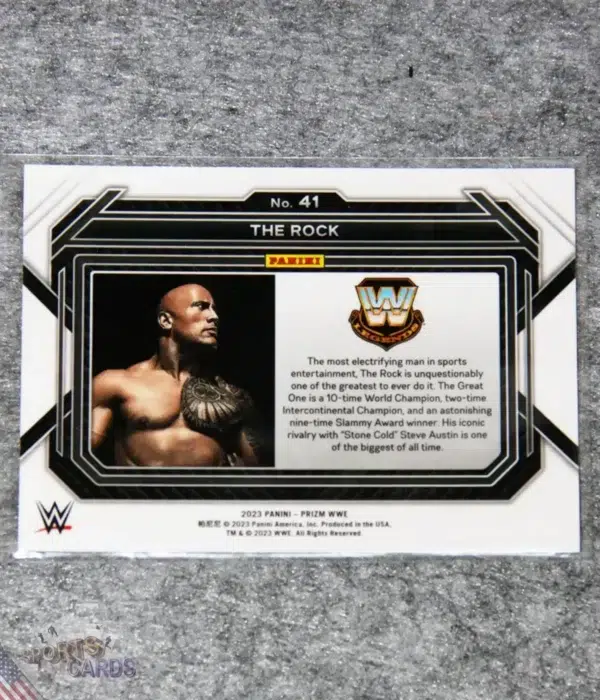 Alternative view of 2023 Dwayne The Rock Johnson #41 Panini Prizm