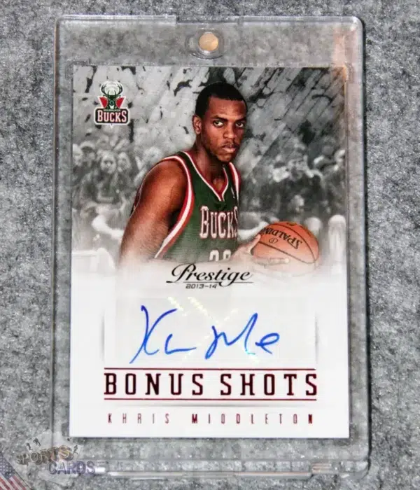 2013-14 Khris Middleton #18 Panini Prestige Bonus Shots Auto