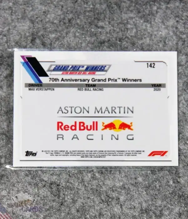 2021 Max Verstappen #142 Topps Chrome Formule 1 GP Winners-back