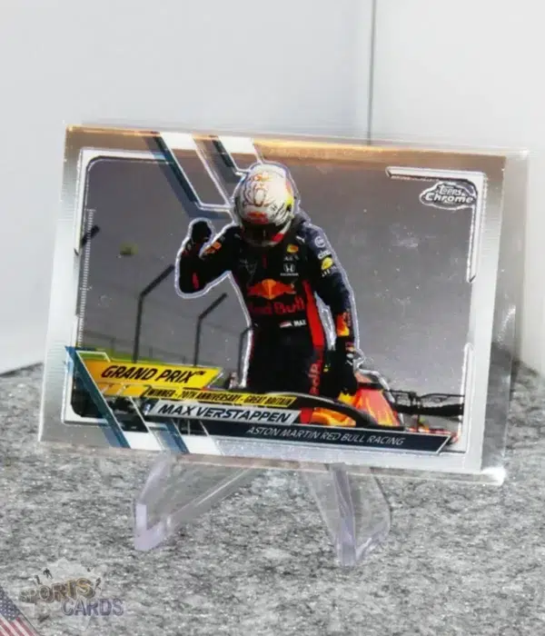 2021 Max Verstappen #142 Topps Chrome Formule 1 GP Winners-stand