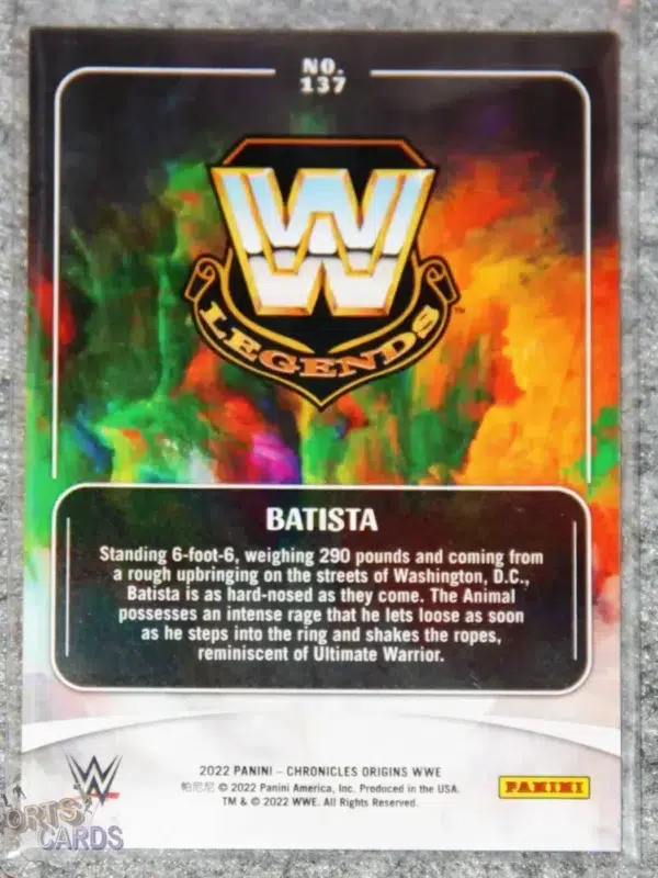 2022 Batista #137 Panini Chronicles Origins-back