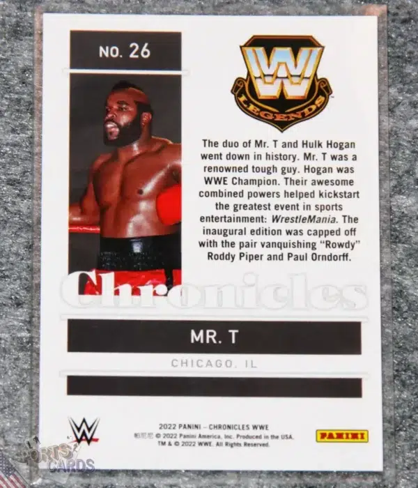 2022 Mr. T #26 Panini Chronicles-back