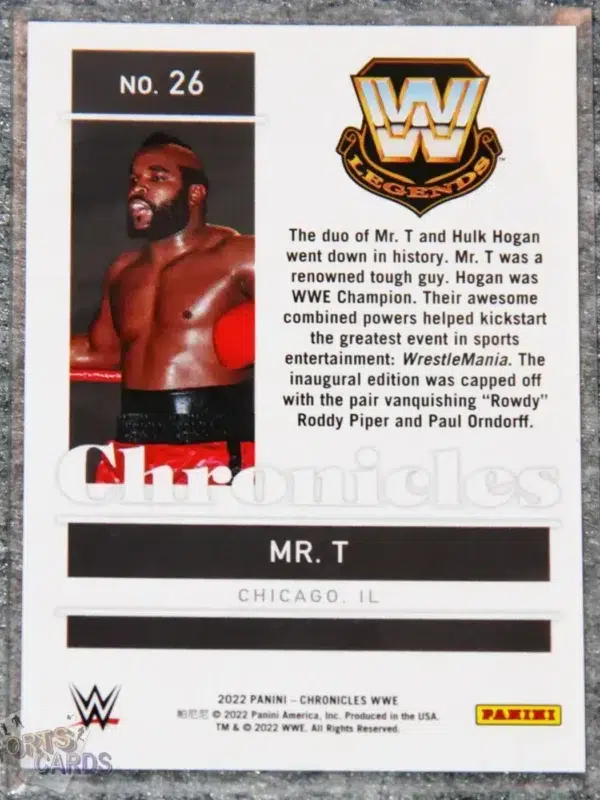 2022 Mr. T #26 Panini Chronicles-back