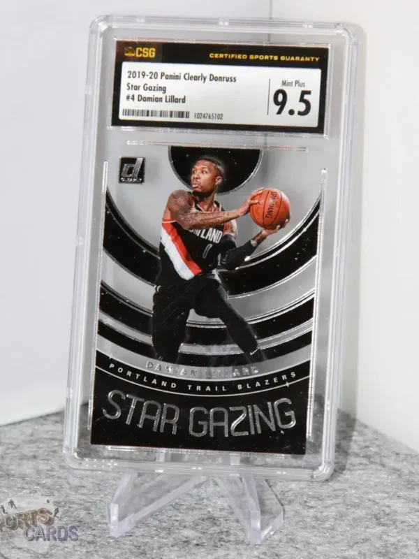 2019-20 Damian Lillard #4 Panini Clearly Donruss Star Gazing CSG 9.5 POP 1-stand
