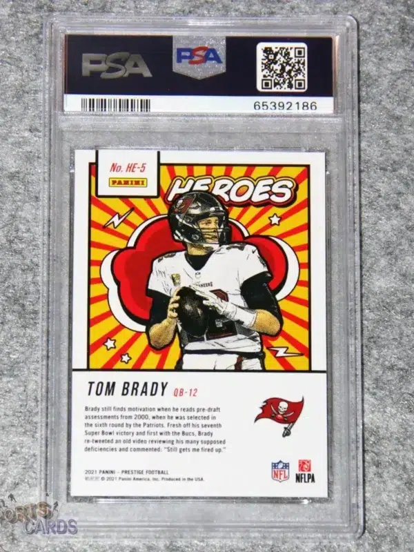 Alternative view of 2021 Tom Brady #HE-5 Panini Prestige Heroes PSA 9 MINT