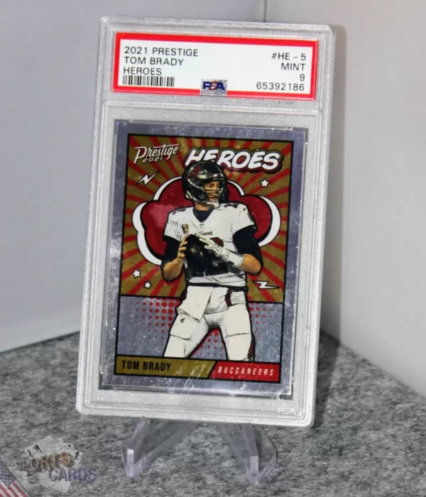 2021 Tom Brady #HE-5 Panini Prestige Heroes PSA 9 MINT-stand