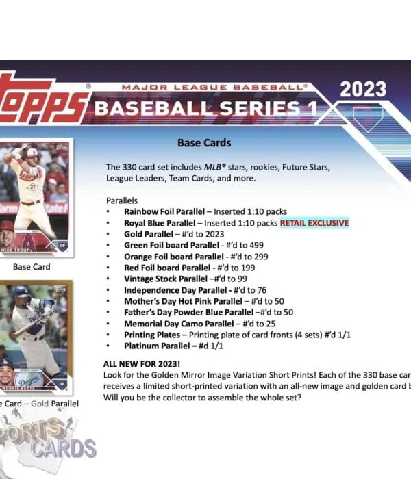 2023 Topps Series 1 Baseball MLB Blaster Box - Sealed-back