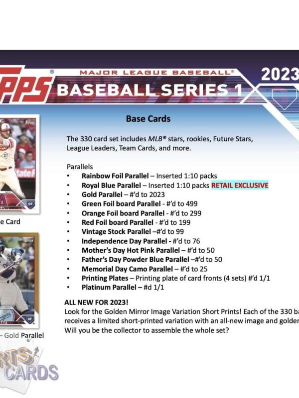 2023 Topps Series 1 Baseball MLB Blaster Box - Sealed-back