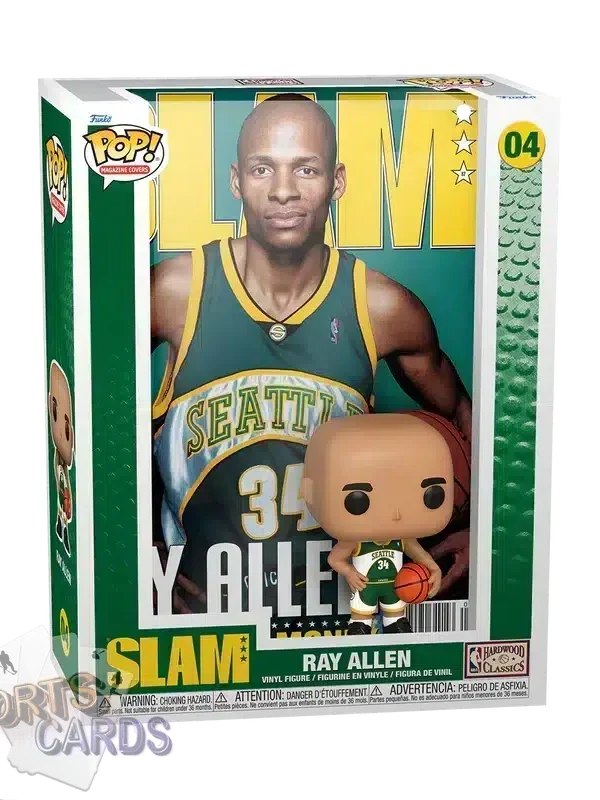 Funko POP! Ray Allen #04 Seattle Supersonics NBA Magazine Cover + Vinyl Figure-front