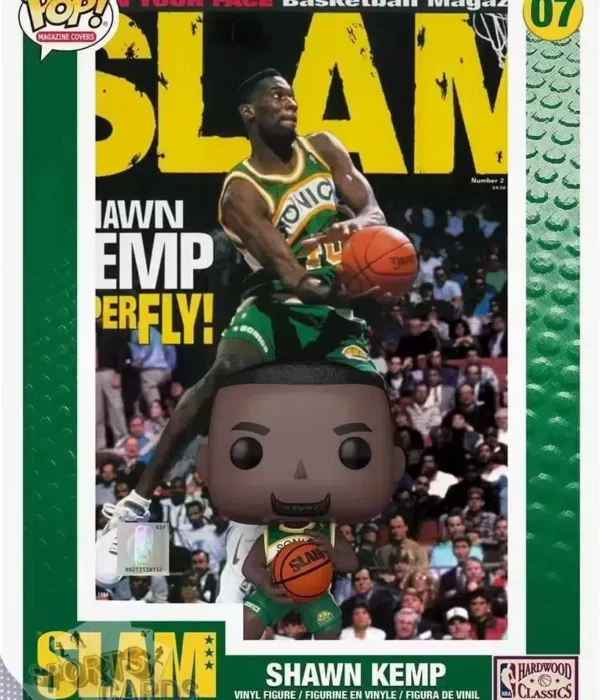 Funko POP! Shawn Kemp #07 Seattle Supersonics NBA Magazine Cover + Vinyl Figure-stand