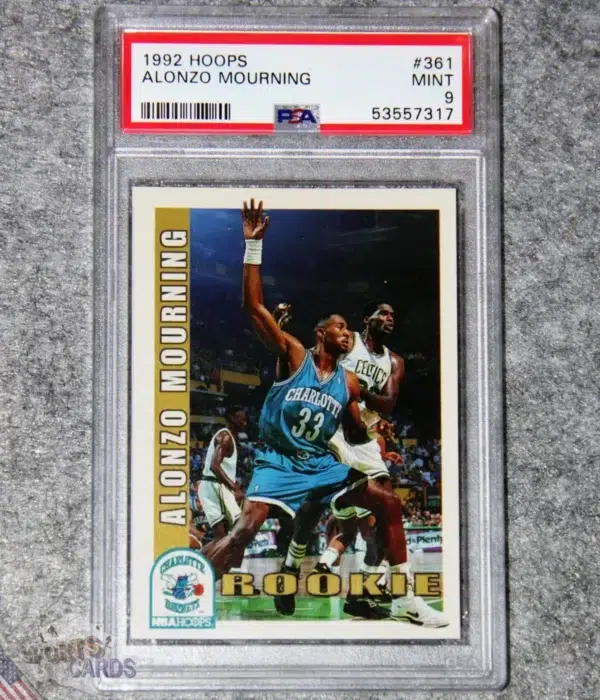 1992-93 Alonzo Mourning #361 NBA Hoops RC PSA 9 MINT