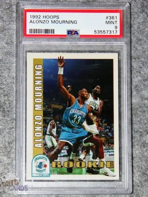 1992-93 Alonzo Mourning #361 NBA Hoops RC PSA 9 MINT