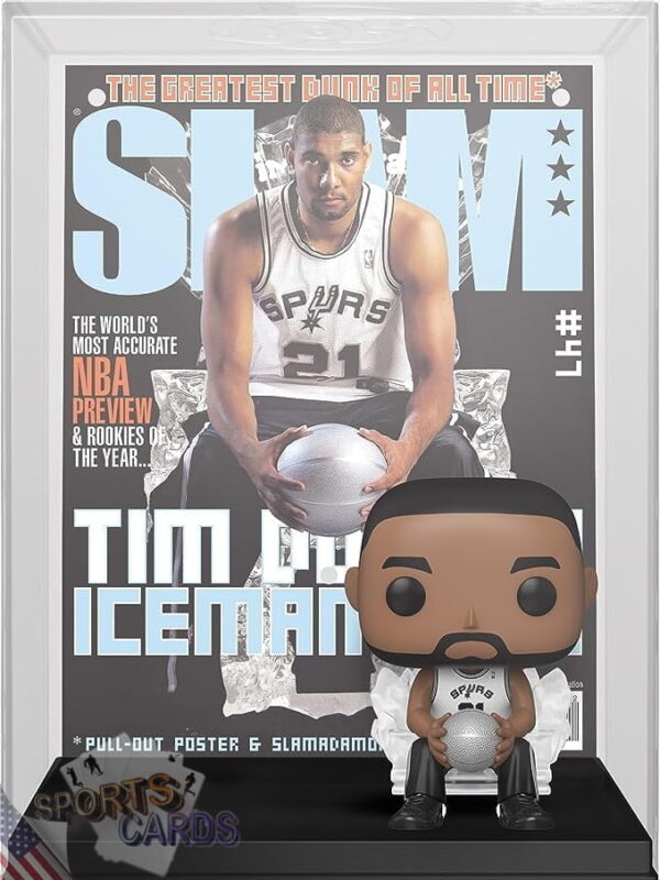 Funko POP! Tim Duncan #05 San Antonio Spurs NBA Magazine Cover + Vinyl Figure-back