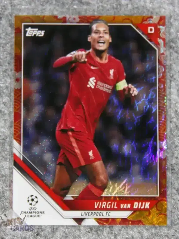 2021-22 Virgil van Dijk #97 Topps UEFA Champions League Jade Tiger /125-front