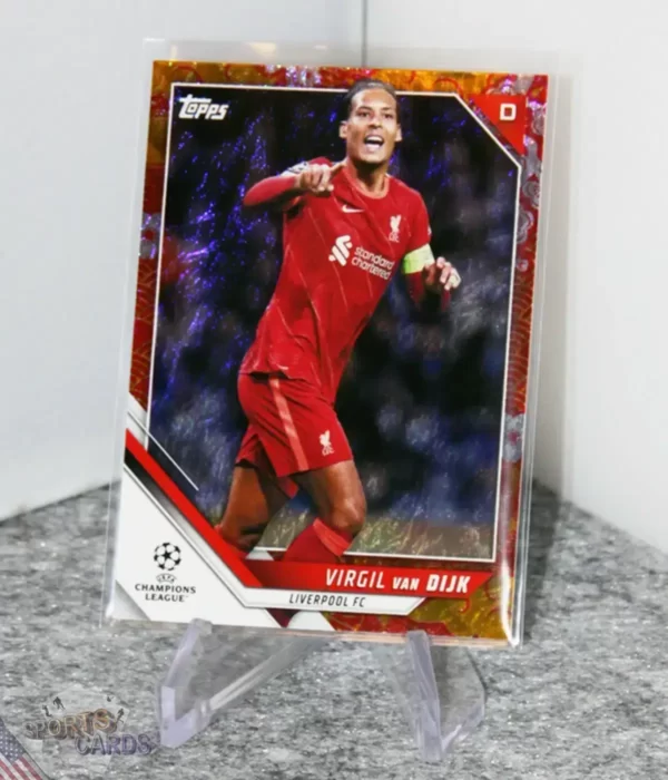 2021-22 Virgil van Dijk #97 Topps UEFA Champions League Jade Tiger /125-stand
