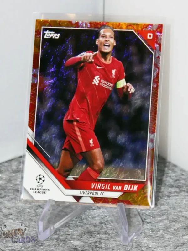 2021-22 Virgil van Dijk #97 Topps UEFA Champions League Jade Tiger /125 - Afbeelding 3