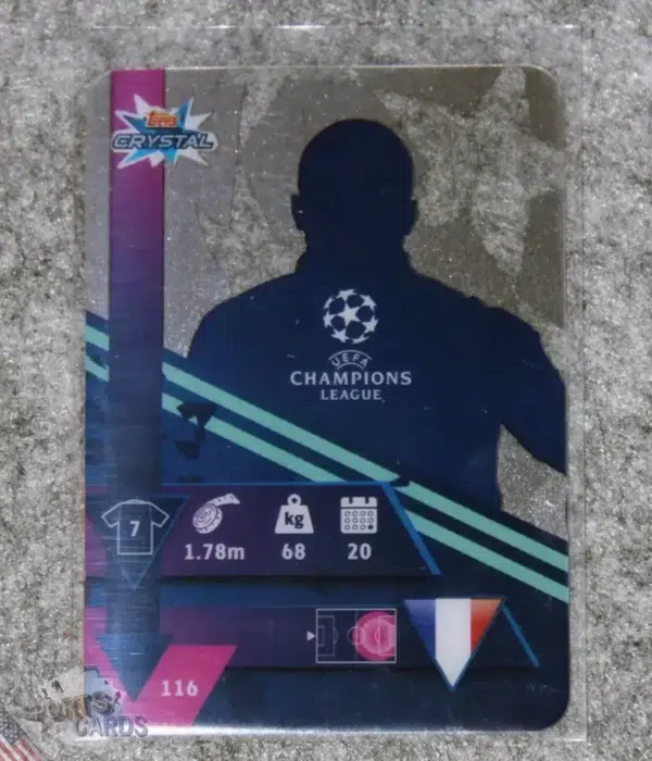 2019-20 Kylian Mbappe #116 Topps Crystal UCL Master-back