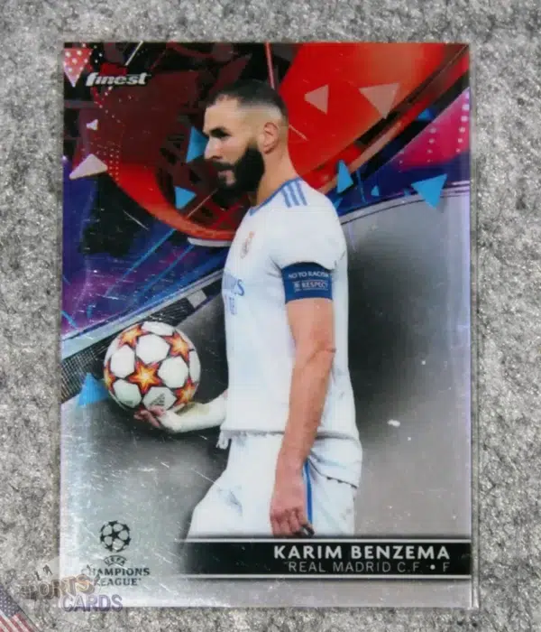 2021-22 Karim Benzema #46 Topps Finest UEFA Champions League Refractor-front