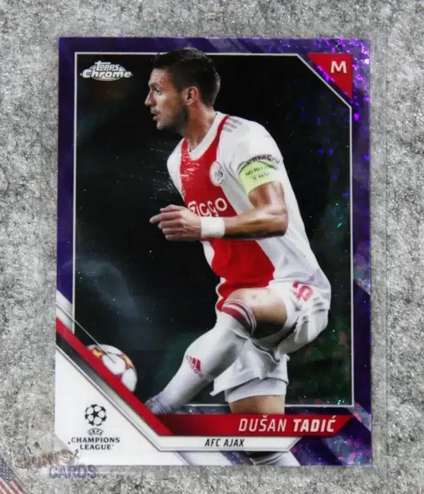 2021-22 Dusan Tadic #148 Topps Chrome UEFA Champions League Purple Diamond /250-front