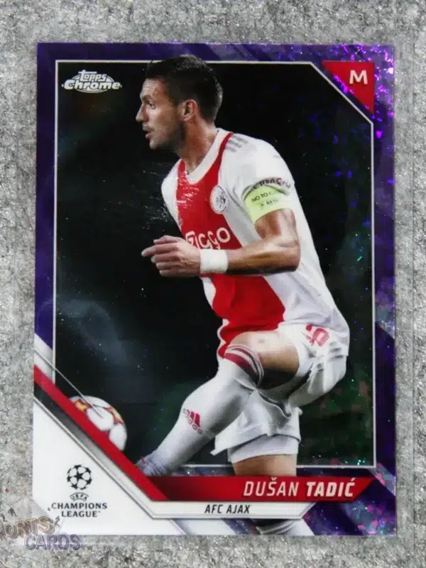 2021-22 Dusan Tadic #148 Topps Chrome UEFA Champions League Purple Diamond /250-front