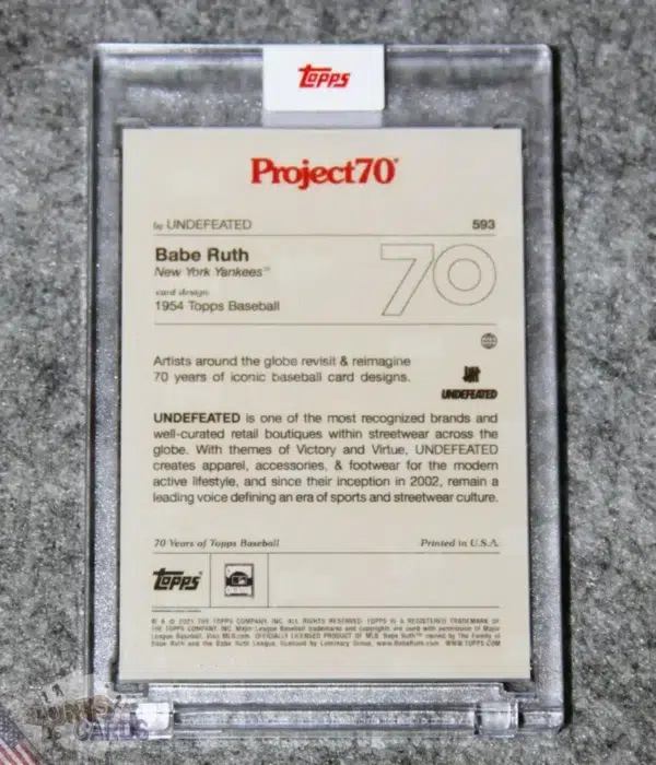 2021 Babe Ruth by UNDEFEATED #593 Topps Project 70-back