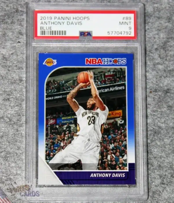 2019-20 Anthony Davis #89 Panini NBA Hoops Blue PSA 9 MINT POP 4-front