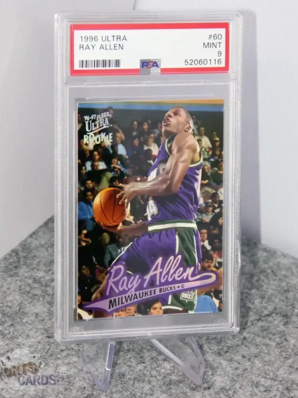 1996-97 Ray Allen #60 Fleer Utra RC PSA 9 MINT - Afbeelding 3