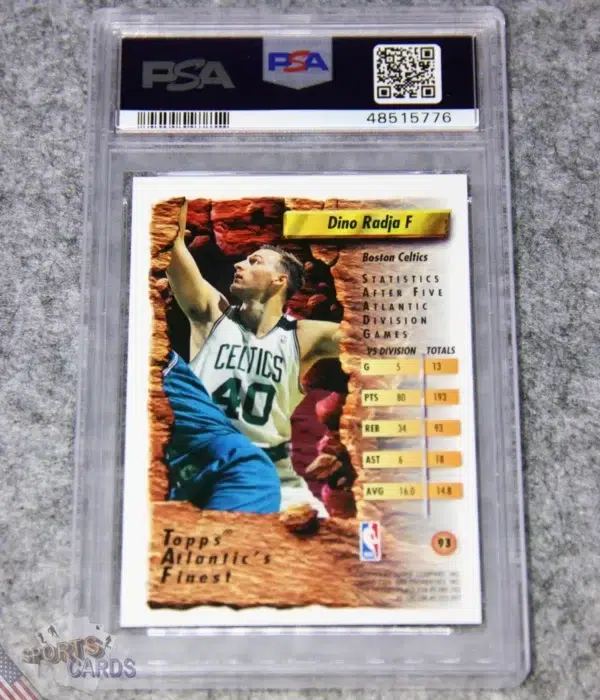 Alternative view of 1993-94 Dino Radja #93 Topps Atlantic's Finest RC PSA 9 MINT POP 10