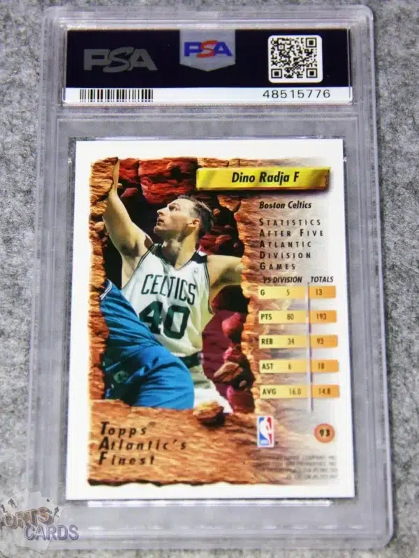 Alternative view of 1993-94 Dino Radja #93 Topps Atlantic's Finest RC PSA 9 MINT POP 10