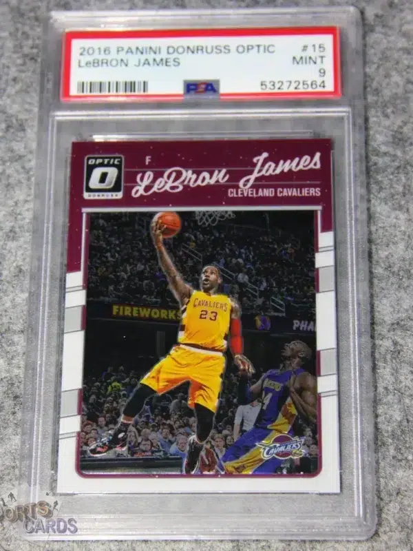 2016-17 LeBron James #15 Panini Donruss Optic PSA 9 MINT-front
